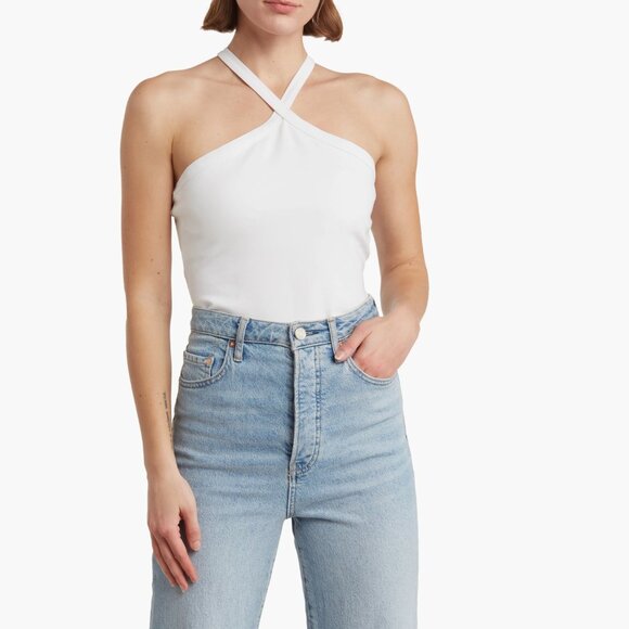 French Connection Halter Cross-Back Top | White | NWT | Medium - Picture 2 of 4